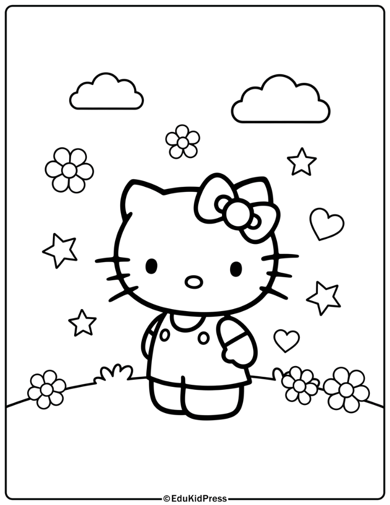 Hello Kitty Coloring Book Page