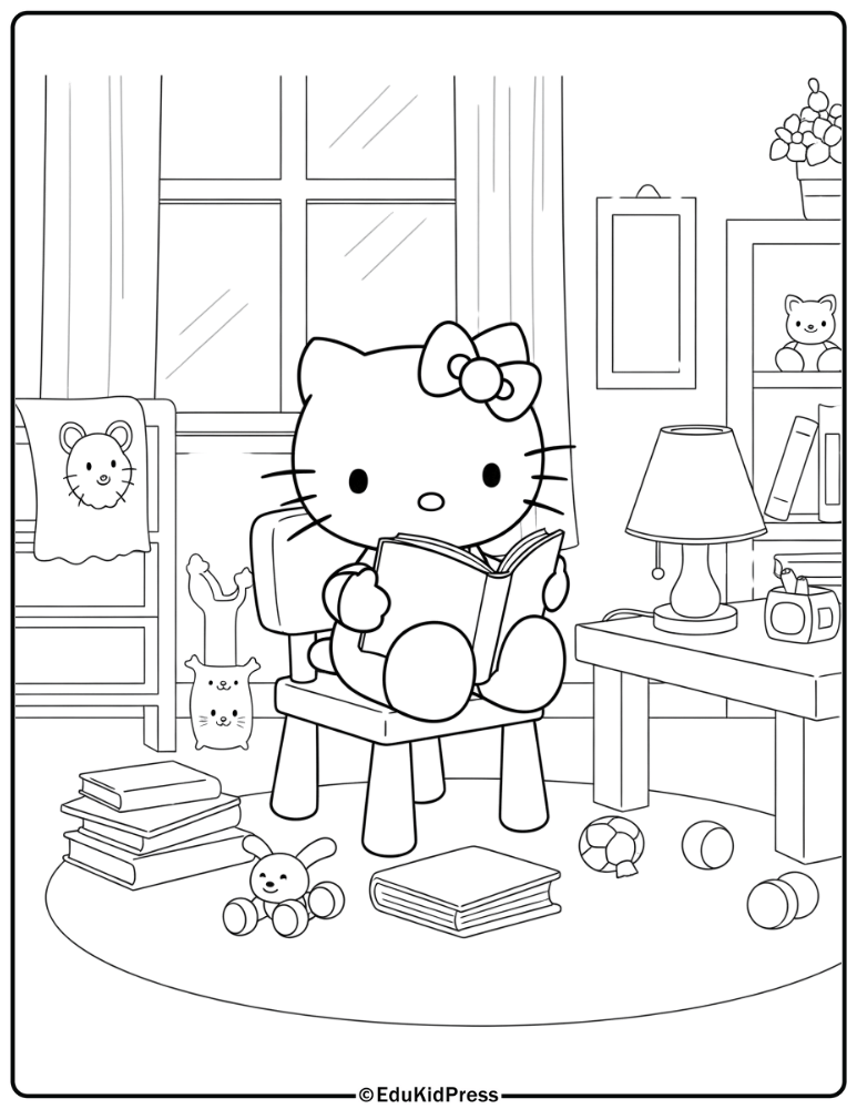 Hello Kitty Story Coloring Page