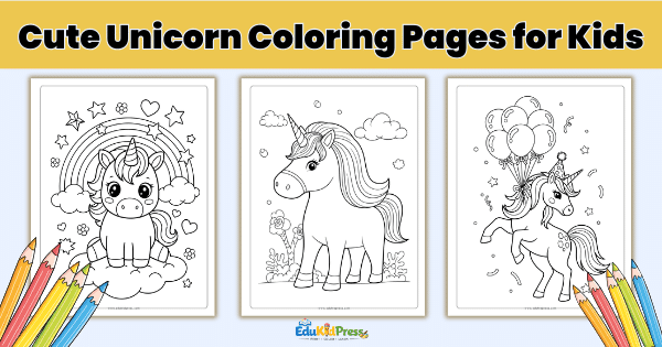 Cute Unicorn Coloring Pages – Free Printable PDF for Kids