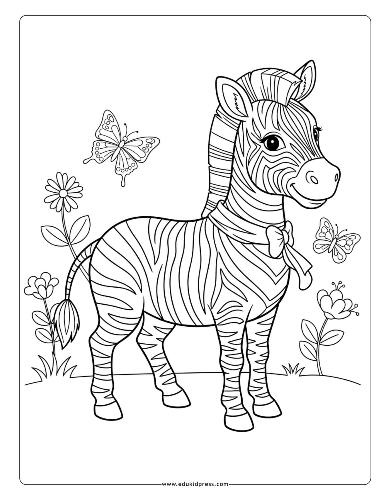 Cute zebra coloring sheets printable free for kids