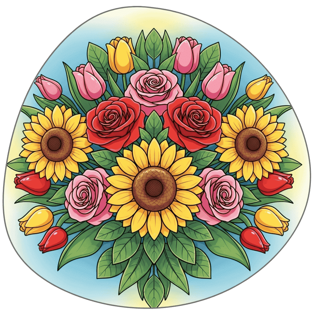 Flowers coloring pages for kids